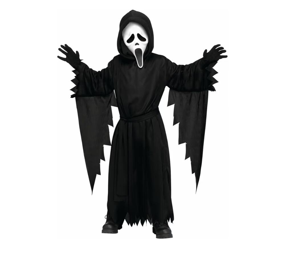 Fun World Scream Ghost Face Halloween Costume Kid Toddler Size 3-4T